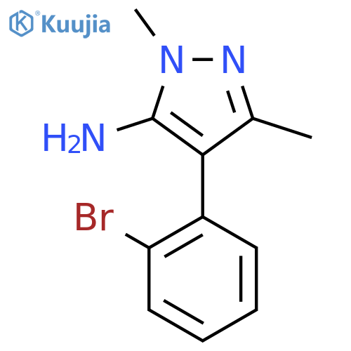 4-(2-bromophenyl)-1,3-dimethyl-1H-pyrazol-5-amine structure