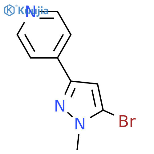 Pyridine, 4-(5-bromo-1-methyl-1H-pyrazol-3-yl)- structure
