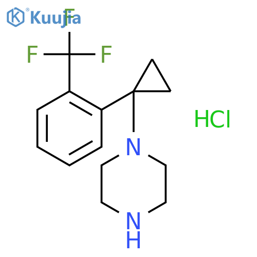 1-(1-(2-(Trifluoromethyl)phenyl)cyclopropyl)piperazine hydrochloride structure