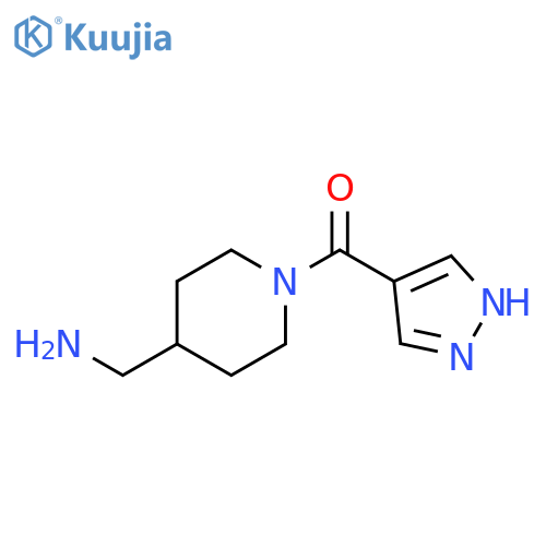 [1-(1H-pyrazole-4-carbonyl)piperidin-4-yl]methanamine structure