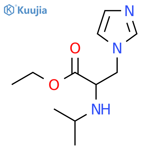ethyl 3-(1H-imidazol-1-yl)-2-(propan-2-yl)aminopropanoate structure