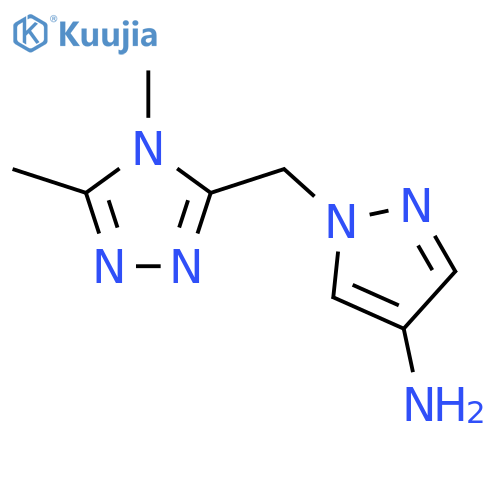 1-(dimethyl-4H-1,2,4-triazol-3-yl)methyl-1H-pyrazol-4-amine structure