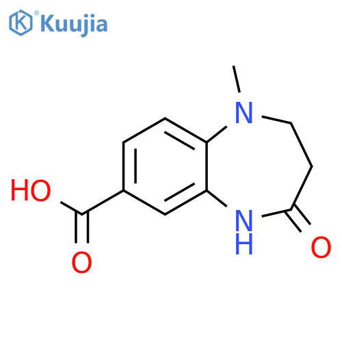 1-methyl-4-oxo-2,3,4,5-tetrahydro-1H-1,5-benzodiazepine-7-carboxylic acid structure