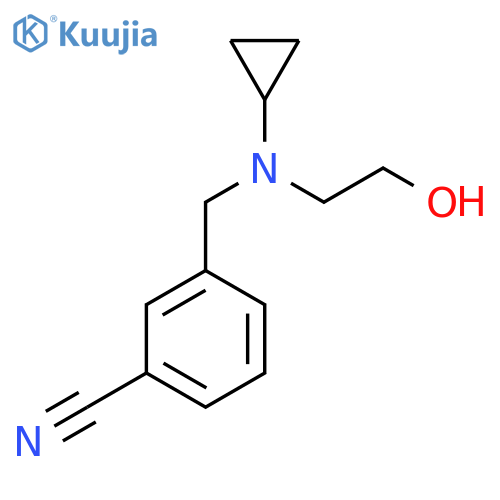 3-{[Cyclopropyl-(2-hydroxy-ethyl)-amino]-methyl}-benzonitrile structure