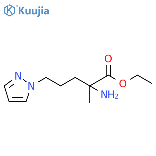 ethyl 2-amino-2-methyl-5-(1H-pyrazol-1-yl)pentanoate structure
