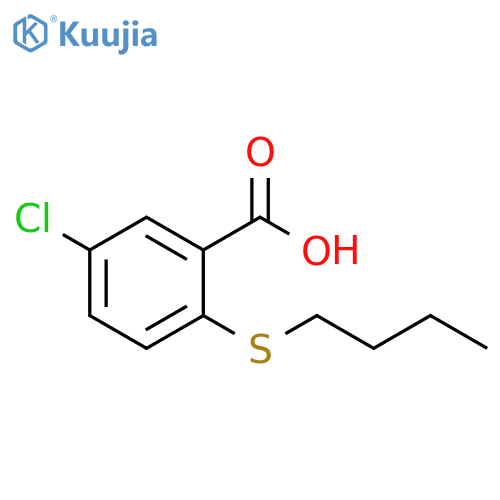 2-(butylsulfanyl)-5-chlorobenzoic acid structure