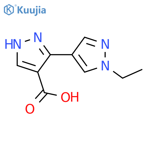 3-(1-ethyl-1H-pyrazol-4-yl)-1H-pyrazole-4-carboxylic acid structure