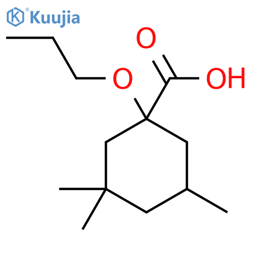 3,3,5-trimethyl-1-propoxycyclohexane-1-carboxylic acid structure