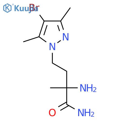 2-Amino-4-(4-bromo-3,5-dimethyl-1h-pyrazol-1-yl)-2-methylbutanamide structure