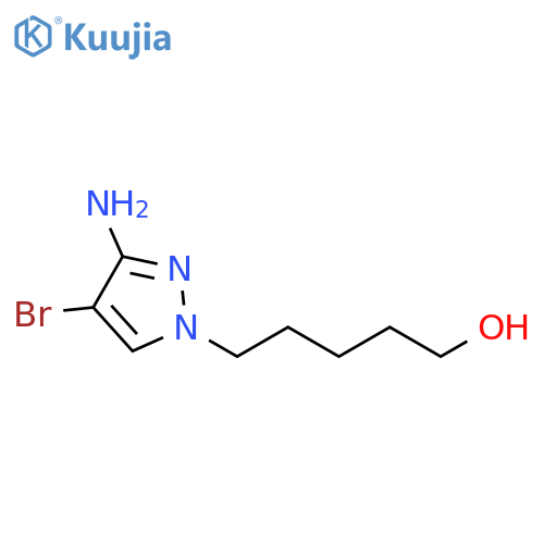 5-(3-amino-4-bromo-1H-pyrazol-1-yl)pentan-1-ol structure