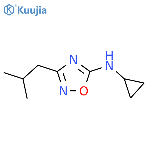 N-cyclopropyl-3-(2-methylpropyl)-1,2,4-oxadiazol-5-amine structure