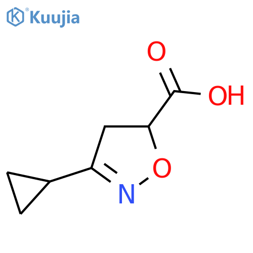 3-cyclopropyl-4,5-dihydro-1,2-oxazole-5-carboxylic acid structure