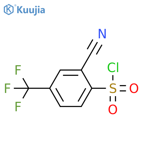 2-cyano-4-(trifluoromethyl)benzene-1-sulfonyl chloride structure