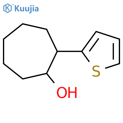 2-(thiophen-2-yl)cycloheptan-1-ol structure