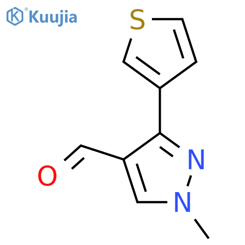 1-methyl-3-(thiophen-3-yl)-1H-pyrazole-4-carbaldehyde structure