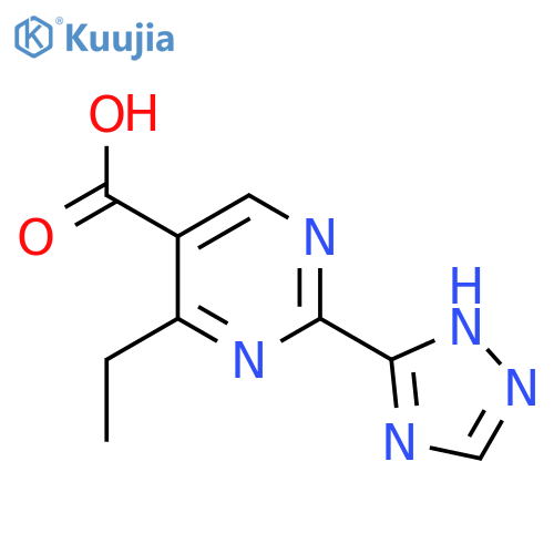 5-Pyrimidinecarboxylic acid, 4-ethyl-2-(1H-1,2,4-triazol-5-yl)- structure