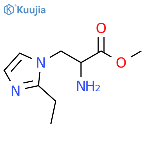 methyl 2-amino-3-(2-ethyl-1H-imidazol-1-yl)propanoate structure
