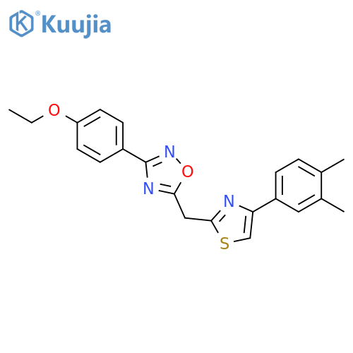 5-{[4-(3,4-dimethylphenyl)-1,3-thiazol-2-yl]methyl}-3-(4-ethoxyphenyl)-1,2,4-oxadiazole structure