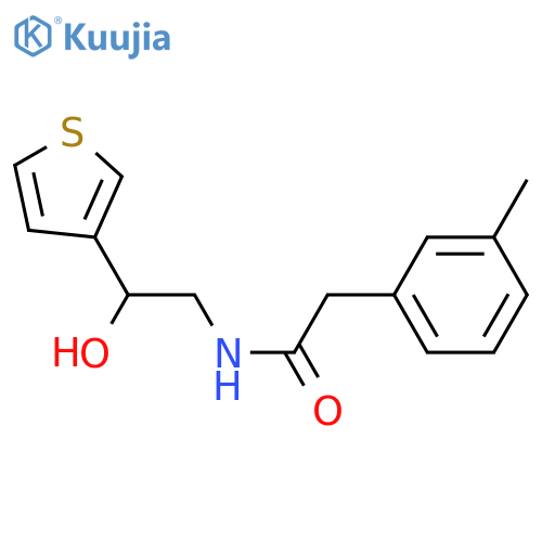 N-2-hydroxy-2-(thiophen-3-yl)ethyl-2-(3-methylphenyl)acetamide structure