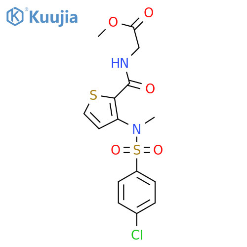 methyl 2-{[3-(N-methyl4-chlorobenzenesulfonamido)thiophen-2-yl]formamido}acetate structure