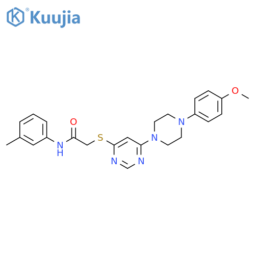 2-({6-[4-(4-methoxyphenyl)piperazin-1-yl]pyrimidin-4-yl}sulfanyl)-N-(3-methylphenyl)acetamide structure