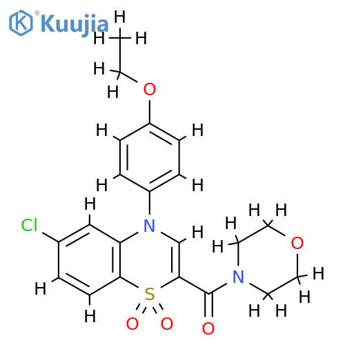 6-chloro-4-(4-ethoxyphenyl)-2-(morpholine-4-carbonyl)-4H-1lambda6,4-benzothiazine-1,1-dione structure