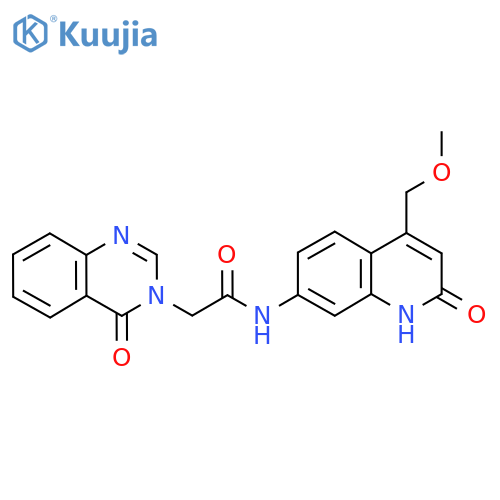N-4-(methoxymethyl)-2-oxo-1,2-dihydroquinolin-7-yl-2-(4-oxo-3,4-dihydroquinazolin-3-yl)acetamide structure