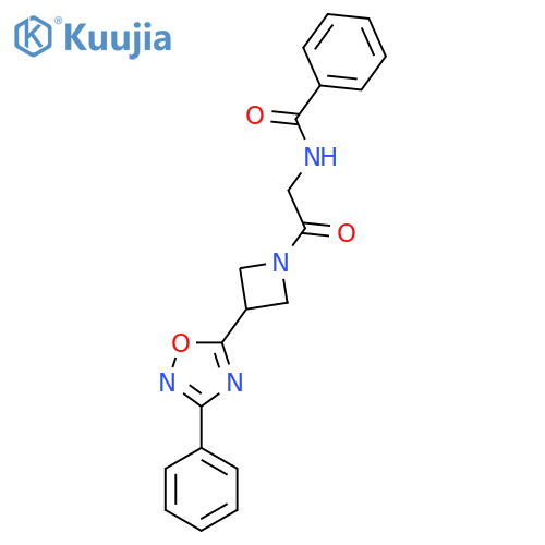 N-{2-oxo-2-3-(3-phenyl-1,2,4-oxadiazol-5-yl)azetidin-1-ylethyl}benzamide structure