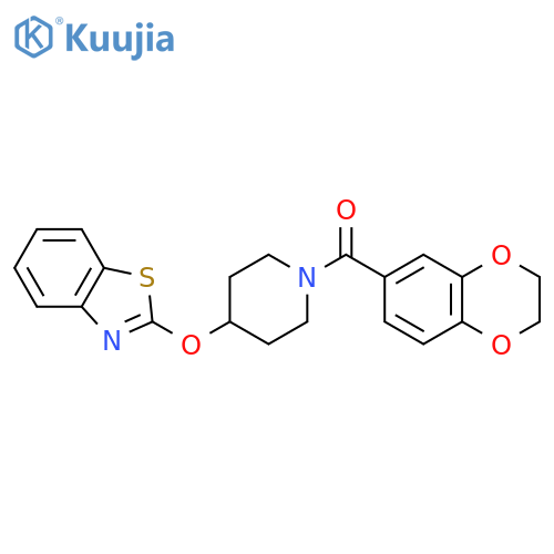 2-{1-(2,3-dihydro-1,4-benzodioxine-6-carbonyl)piperidin-4-yloxy}-1,3-benzothiazole structure