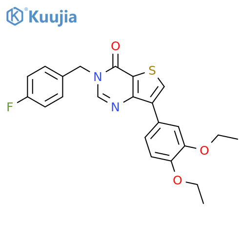 7-(3,4-diethoxyphenyl)-3-[(4-fluorophenyl)methyl]-3H,4H-thieno[3,2-d]pyrimidin-4-one structure