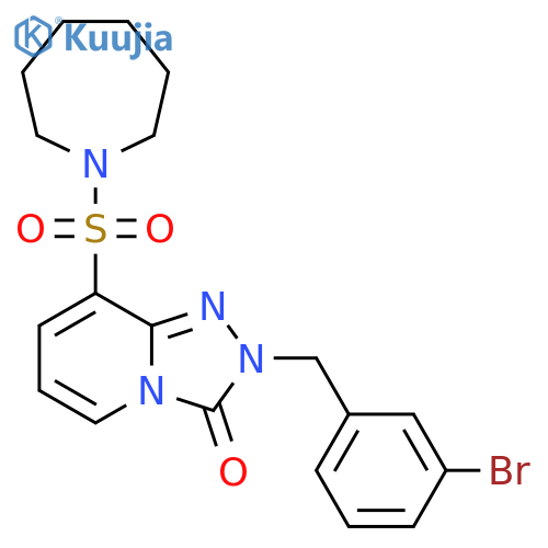 8-(azepane-1-sulfonyl)-2-[(3-bromophenyl)methyl]-2H,3H-[1,2,4]triazolo[4,3-a]pyridin-3-one structure