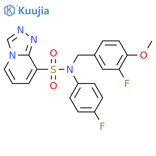 N-(3-fluoro-4-methoxyphenyl)methyl-N-(4-fluorophenyl)-1,2,4triazolo4,3-apyridine-8-sulfonamide structure