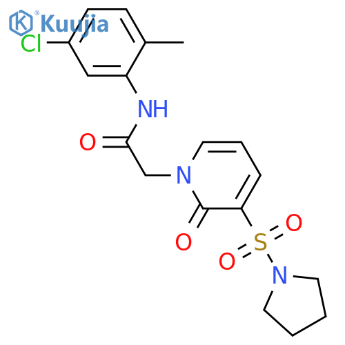 N-(5-chloro-2-methylphenyl)-2-[2-oxo-3-(pyrrolidine-1-sulfonyl)-1,2-dihydropyridin-1-yl]acetamide structure