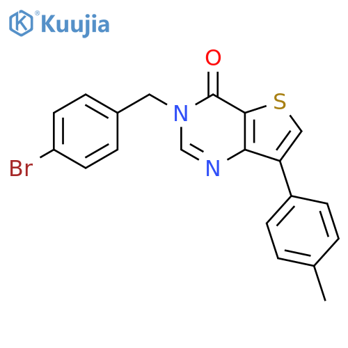 3-[(4-bromophenyl)methyl]-7-(4-methylphenyl)-3H,4H-thieno[3,2-d]pyrimidin-4-one structure