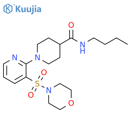 N-butyl-1-[3-(morpholine-4-sulfonyl)pyridin-2-yl]piperidine-4-carboxamide structure