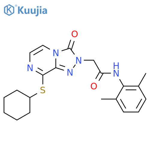 2-8-(cyclohexylsulfanyl)-3-oxo-2H,3H-1,2,4triazolo4,3-apyrazin-2-yl-N-(2,6-dimethylphenyl)acetamide structure