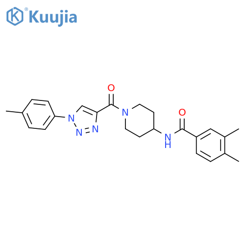 3,4-dimethyl-N-{1-1-(4-methylphenyl)-1H-1,2,3-triazole-4-carbonylpiperidin-4-yl}benzamide structure