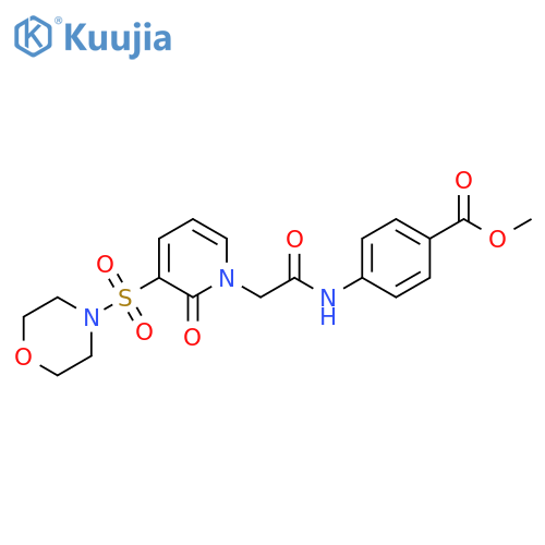 methyl 4-{2-[3-(morpholine-4-sulfonyl)-2-oxo-1,2-dihydropyridin-1-yl]acetamido}benzoate structure