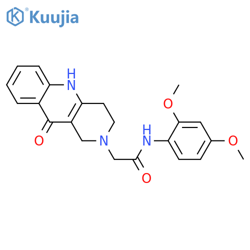 N-(2,4-dimethoxyphenyl)-2-{10-oxo-1H,2H,3H,4H,5H,10H-benzo[b]1,6-naphthyridin-2-yl}acetamide structure