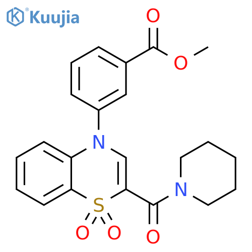 methyl 3-[1,1-dioxo-2-(piperidine-1-carbonyl)-4H-1lambda6,4-benzothiazin-4-yl]benzoate structure