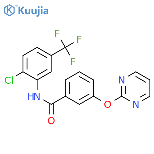 N-[2-chloro-5-(trifluoromethyl)phenyl]-3-(pyrimidin-2-yloxy)benzamide structure