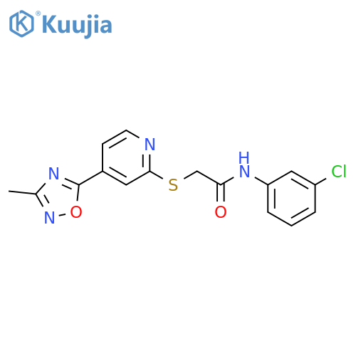 N-(3-chlorophenyl)-2-{4-(3-methyl-1,2,4-oxadiazol-5-yl)pyridin-2-ylsulfanyl}acetamide structure