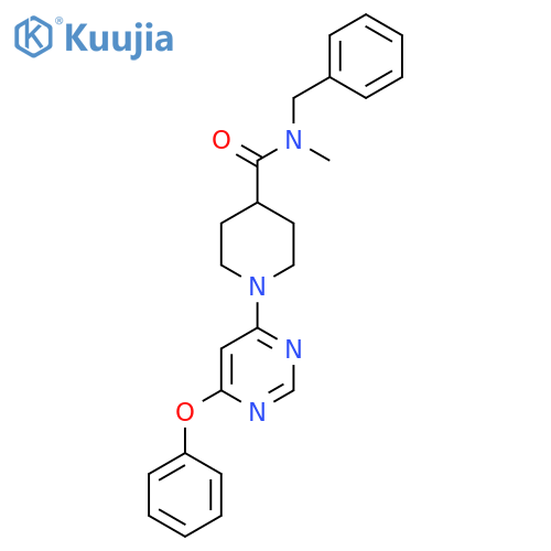 N-benzyl-N-methyl-1-(6-phenoxypyrimidin-4-yl)piperidine-4-carboxamide structure