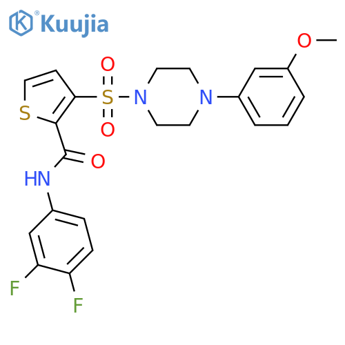 N-(3,4-difluorophenyl)-3-{[4-(3-methoxyphenyl)piperazin-1-yl]sulfonyl}thiophene-2-carboxamide structure