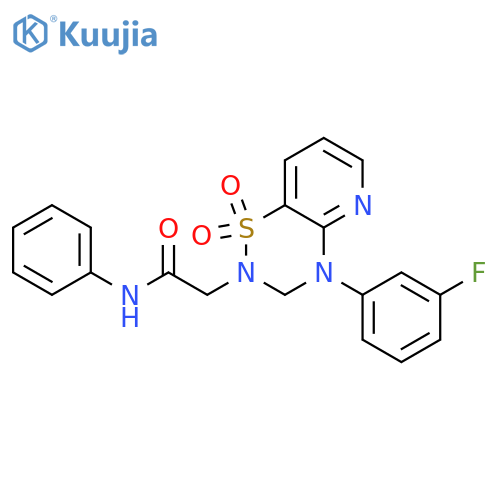 2-4-(3-fluorophenyl)-1,1-dioxo-2H,3H,4H-1lambda6-pyrido2,3-e1,2,4thiadiazin-2-yl-N-phenylacetamide structure