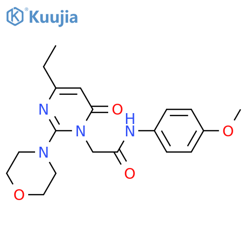 2-4-ethyl-2-(morpholin-4-yl)-6-oxo-1,6-dihydropyrimidin-1-yl-N-(4-methoxyphenyl)acetamide structure