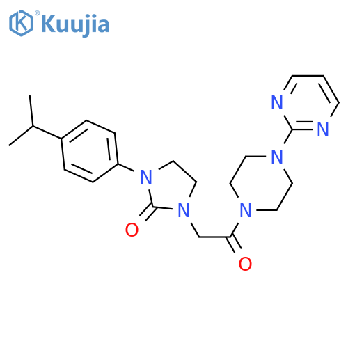 1-{2-oxo-2-4-(pyrimidin-2-yl)piperazin-1-ylethyl}-3-4-(propan-2-yl)phenylimidazolidin-2-one structure