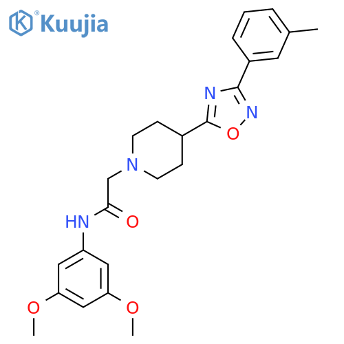 N-(3,5-dimethoxyphenyl)-2-{4-[3-(3-methylphenyl)-1,2,4-oxadiazol-5-yl]piperidin-1-yl}acetamide structure