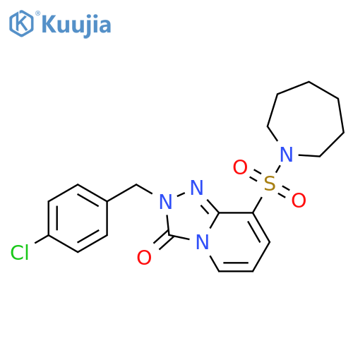 8-(azepane-1-sulfonyl)-2-[(4-chlorophenyl)methyl]-2H,3H-[1,2,4]triazolo[4,3-a]pyridin-3-one structure