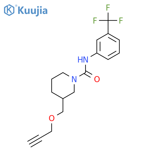 3-(prop-2-yn-1-yloxy)methyl-N-3-(trifluoromethyl)phenylpiperidine-1-carboxamide structure
